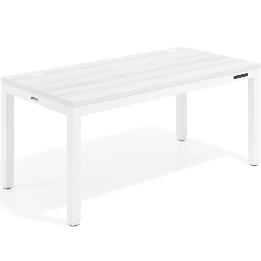 Escritorio Elevable Erghos Quad 4 patas, estructura blanca canto recto