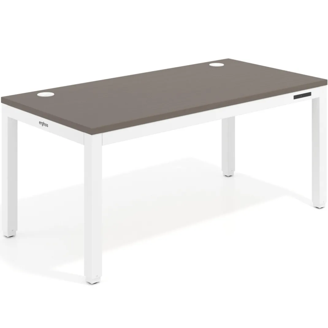 Escritorio Elevable Erghos Quad 4 patas, estructura blanca canto recto