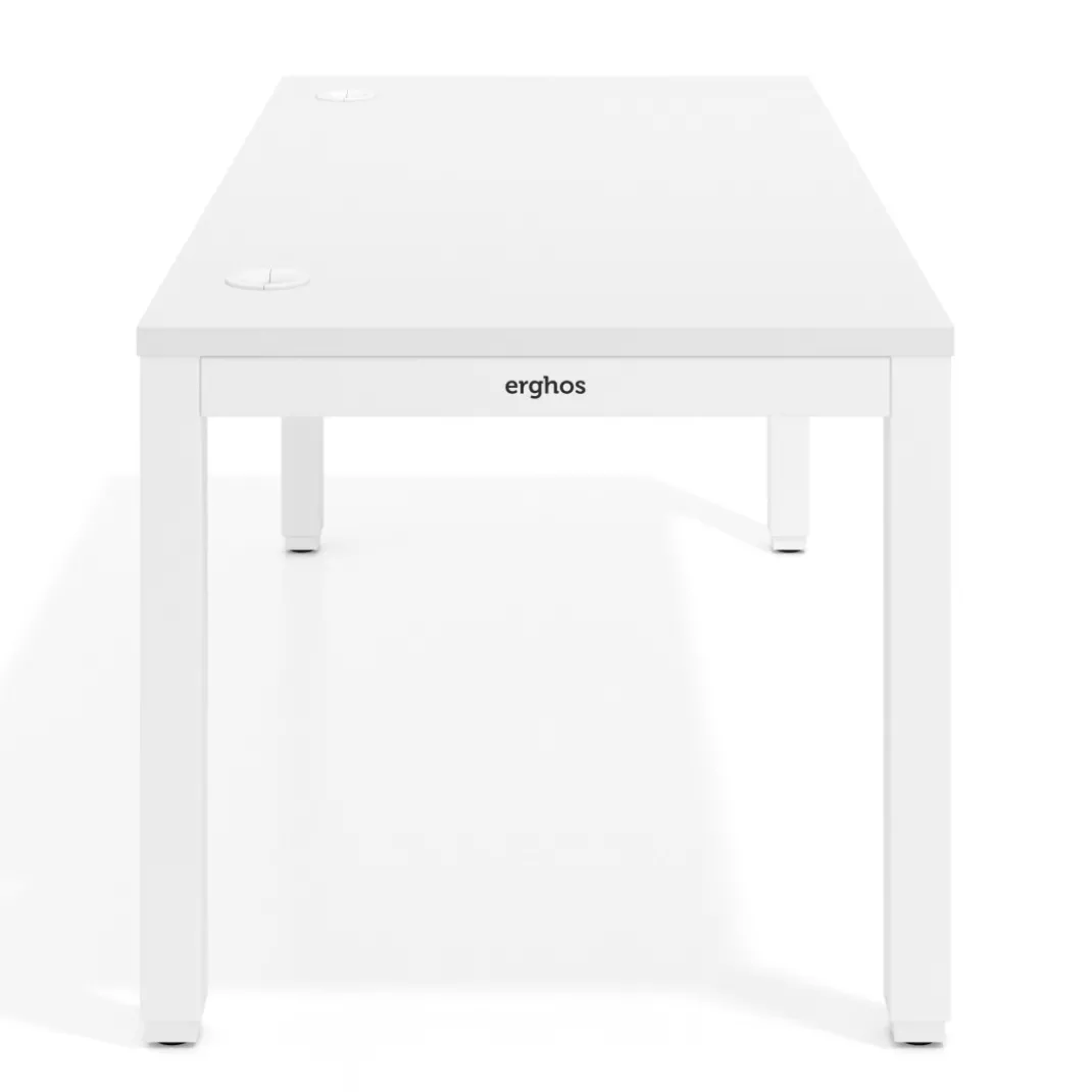 Escritorio Elevable Erghos Quad 4 patas, estructura blanca canto recto