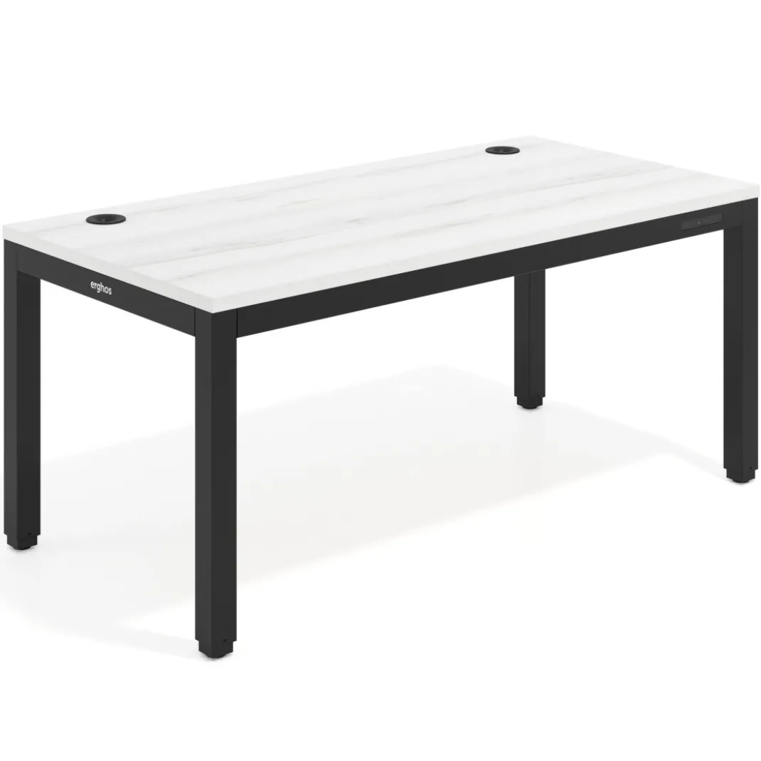 Escritorio Elevable Erghos Quad 4 patas, estructura negra canto recto