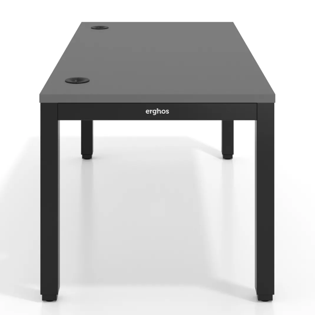 Escritorio Elevable Erghos Quad 4 patas, estructura negra canto recto