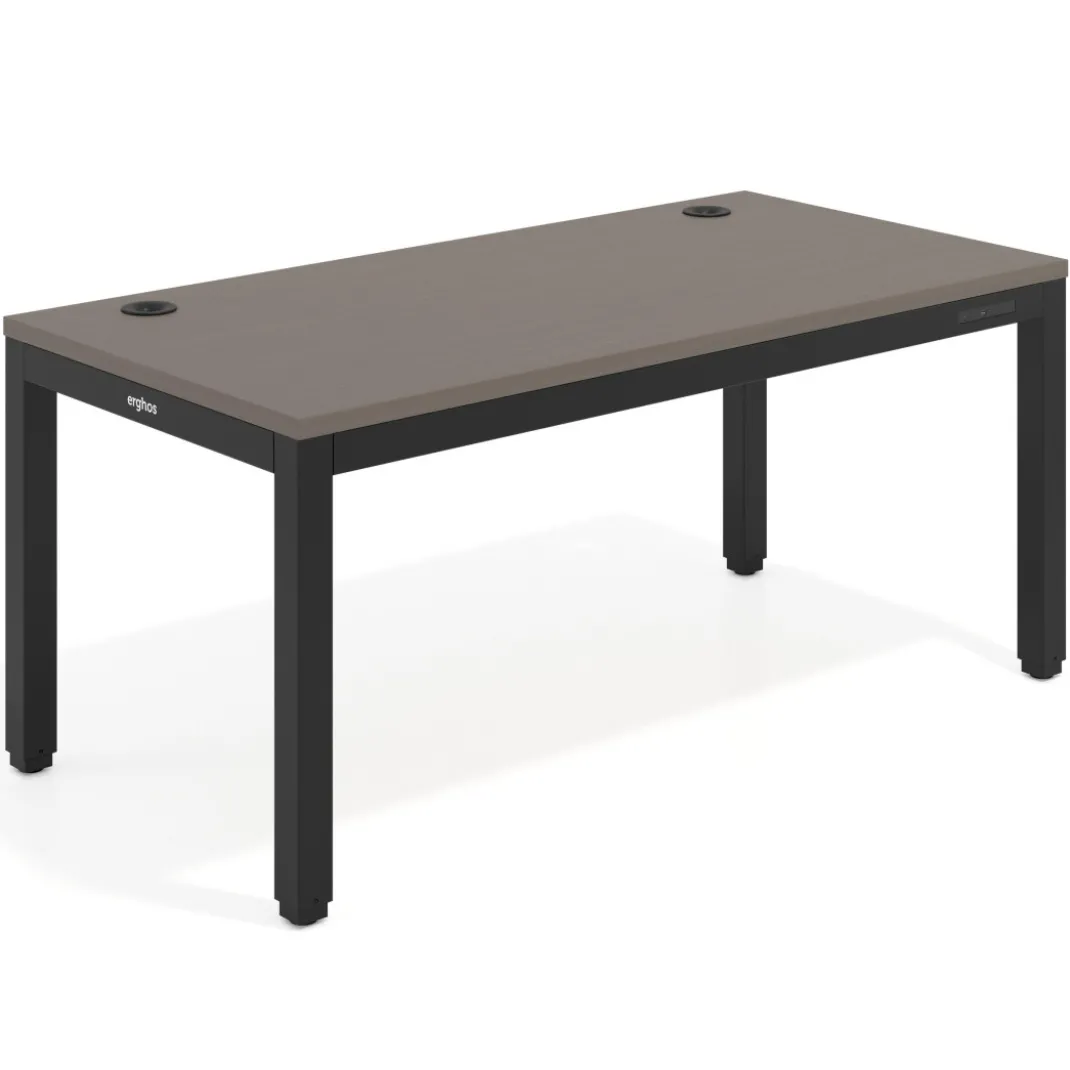Escritorio Elevable Erghos Quad 4 patas, estructura negra canto recto