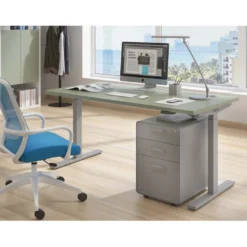 Escritorio Elevable Erghos Smart estructura aluminio canto recto