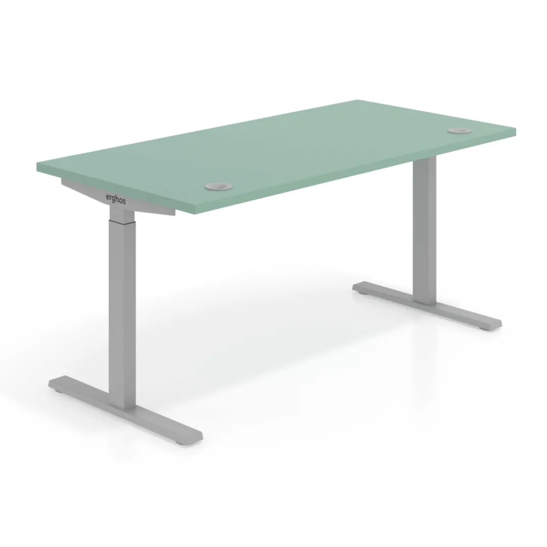 Escritorio Elevable Erghos Smart estructura aluminio canto recto