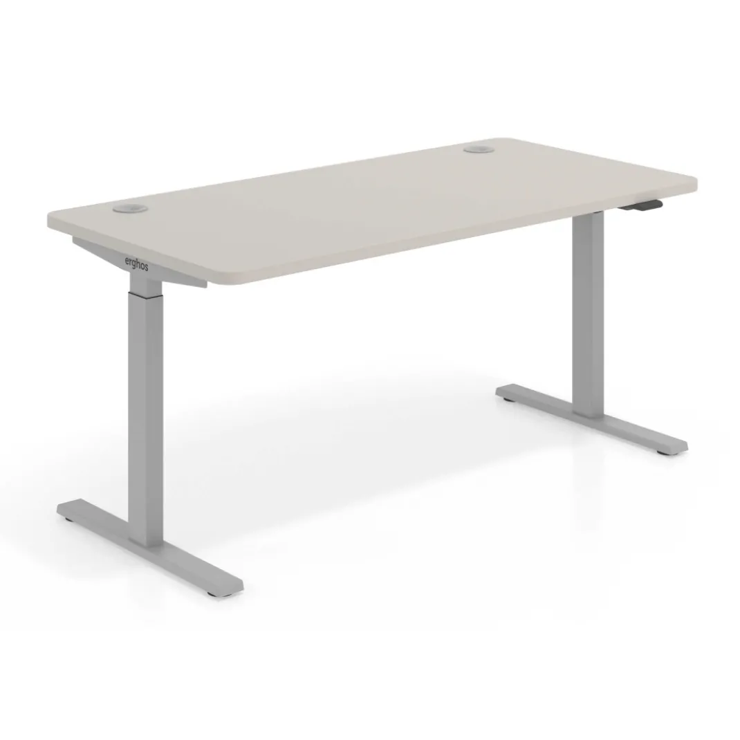 Escritorio Elevable Erghos Smart estructura aluminio canto curvo