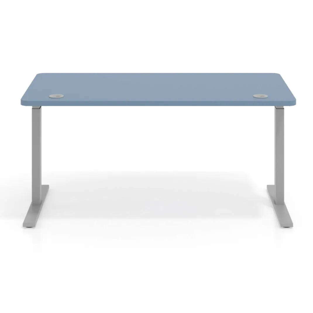Escritorio Elevable Erghos Smart estructura aluminio canto curvo