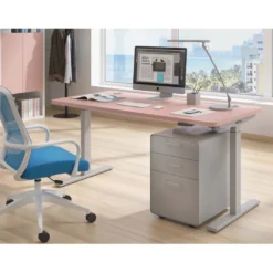 Escritorio Elevable Erghos Smart estructura aluminio canto curvo
