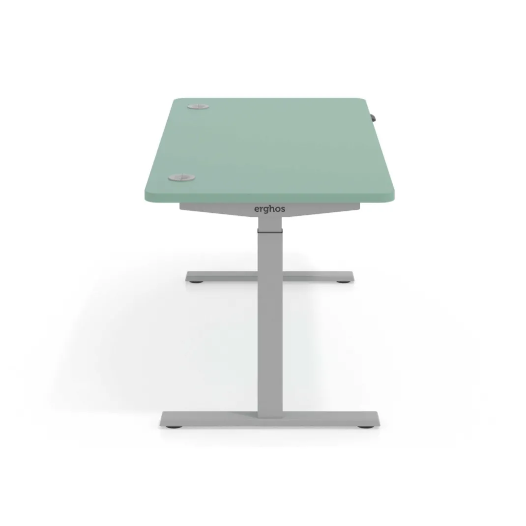 Escritorio Elevable Erghos Smart estructura aluminio canto curvo