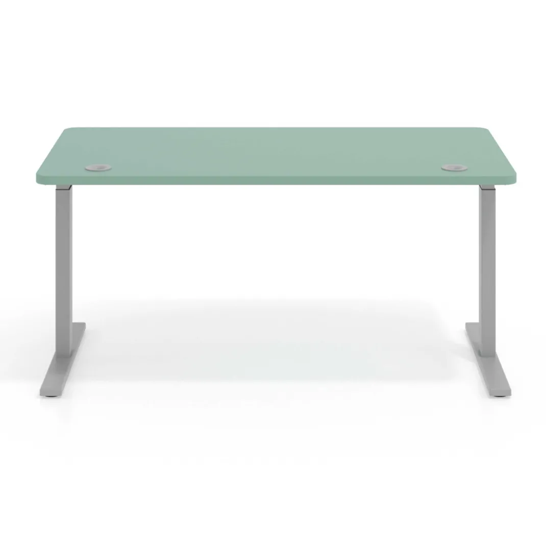 Escritorio Elevable Erghos Smart estructura aluminio canto curvo
