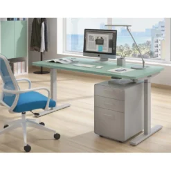 Escritorio Elevable Erghos Smart estructura aluminio canto curvo