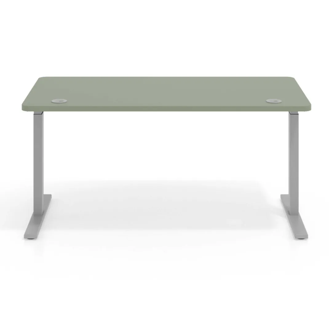 Escritorio Elevable Erghos Smart estructura aluminio canto curvo