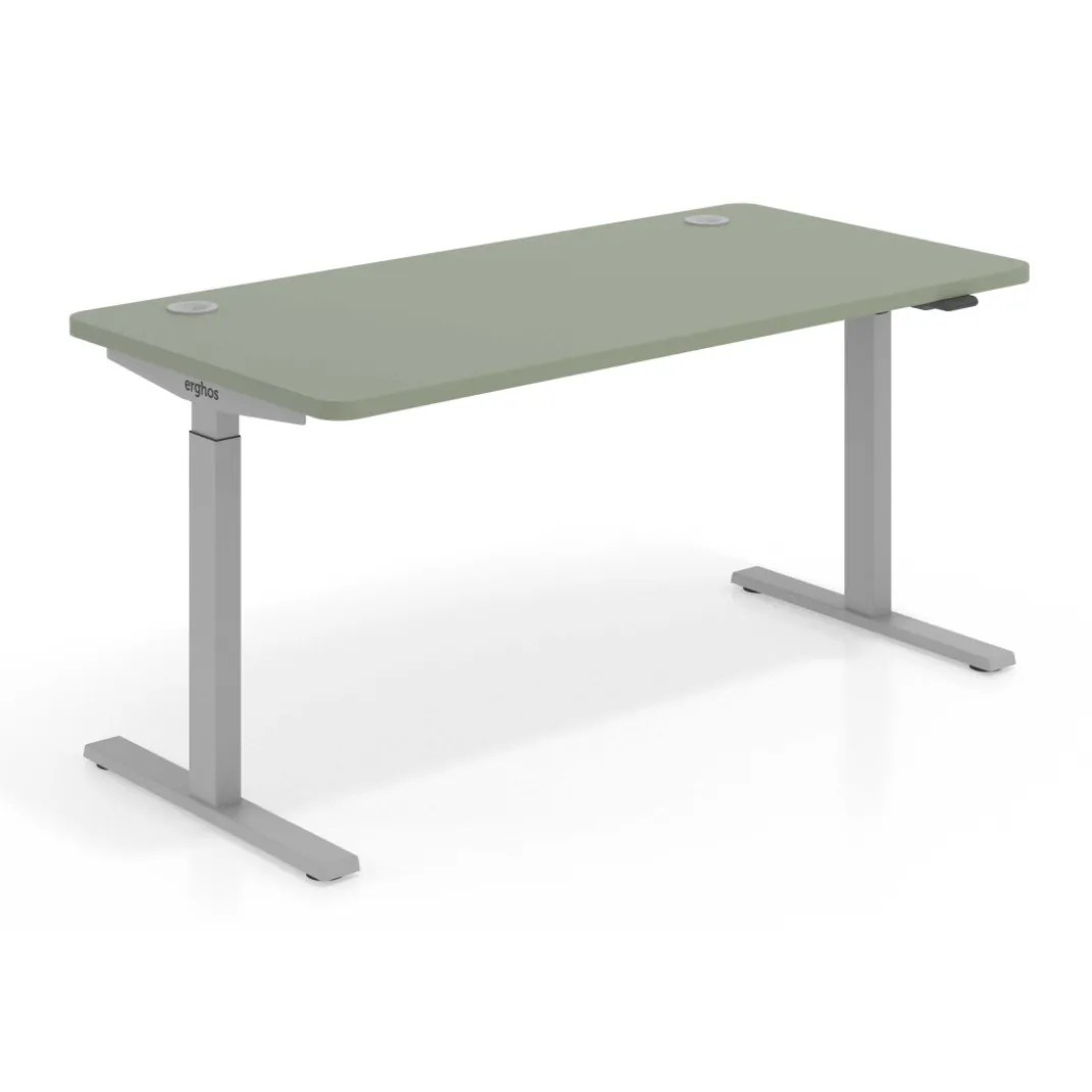 Escritorio Elevable Erghos Smart estructura aluminio canto curvo