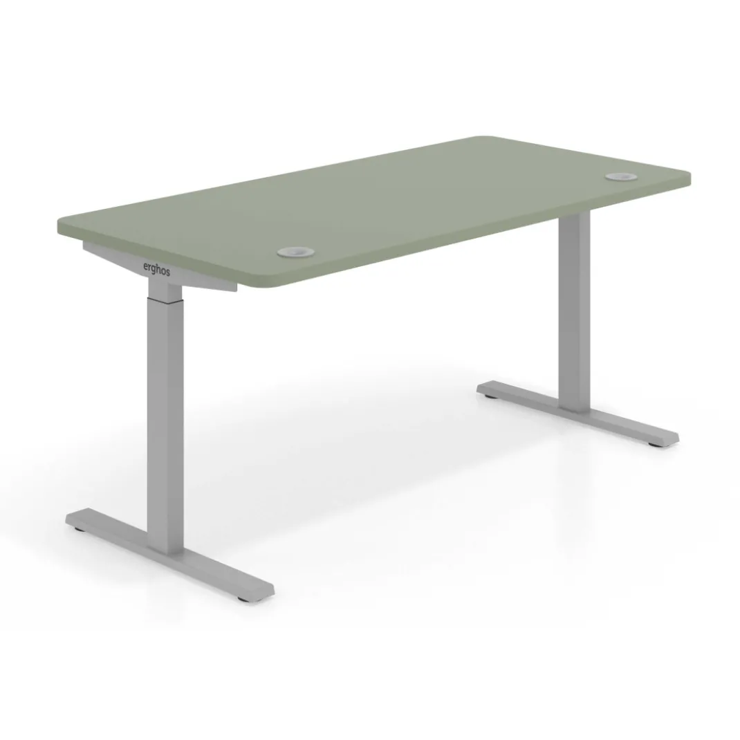 Escritorio Elevable Erghos Smart estructura aluminio canto curvo
