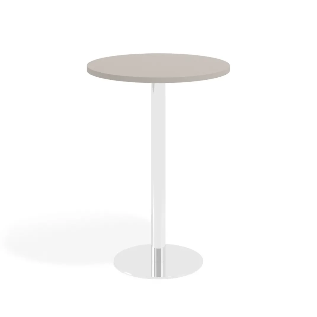 Mesa alta oficina Redonda Atrium, estructura cromada