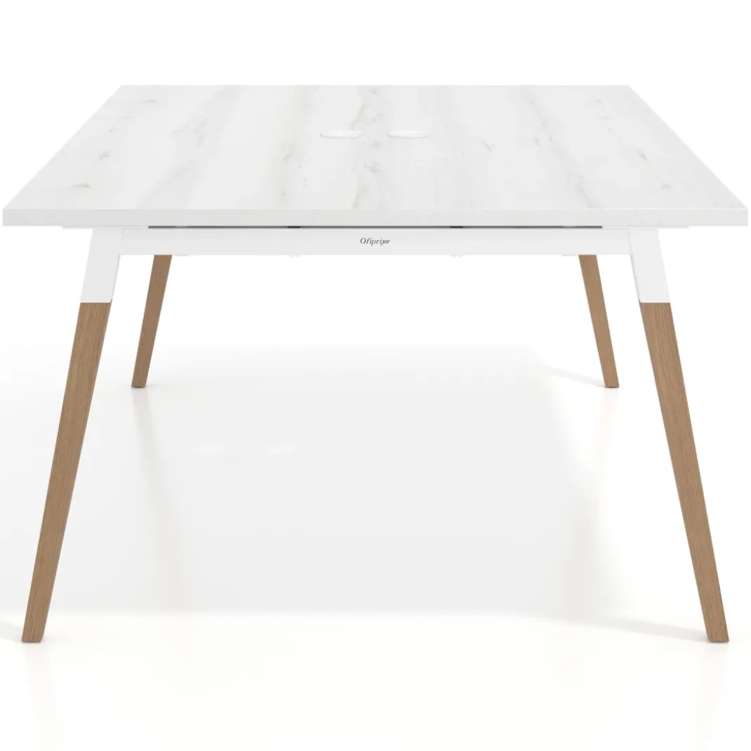Mesa coworking de reuniones Arki fondo 126 cm, sobre recto