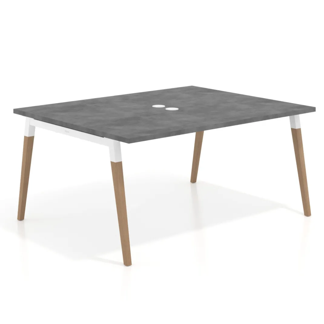 Mesa coworking de reuniones Arki fondo 126 cm, sobre recto