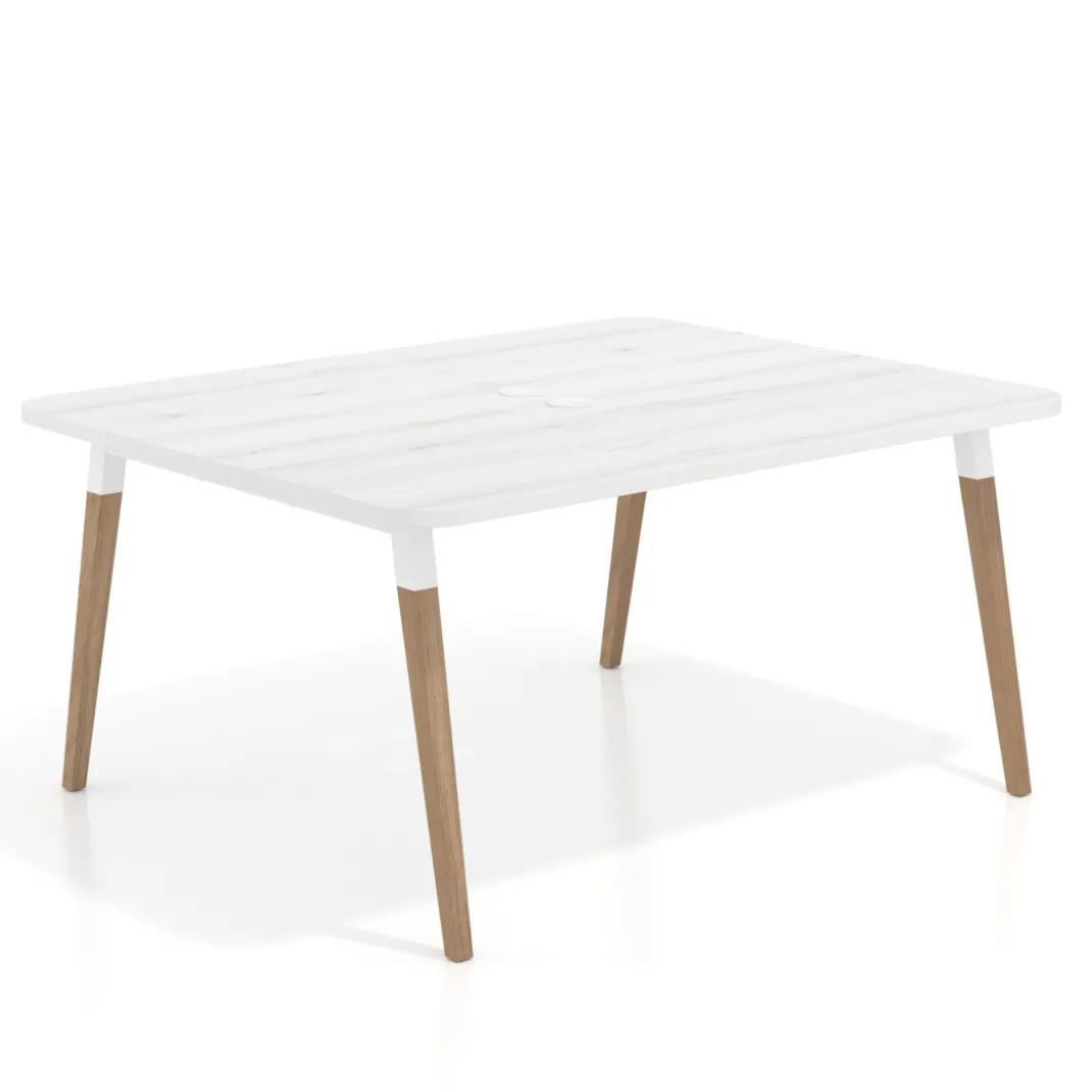 Mesa coworking de reuniones Arki fondo 126 cm, sobre curvo