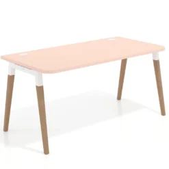 Mesa de despacho Arki con bordes redondeados, ergonómica, fondo 80cm