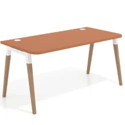 Mesa de despacho Arki con bordes redondeados, ergonómica, fondo 80cm