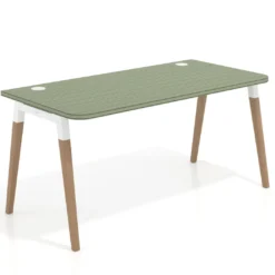 Mesa de despacho Arki con bordes redondeados, ergonómica, fondo 80cm