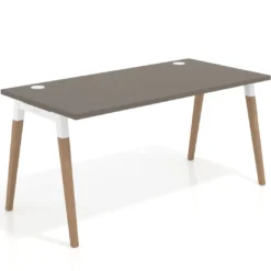 Mesa de despacho Arki, patas de madera maciza, fondo 80cm