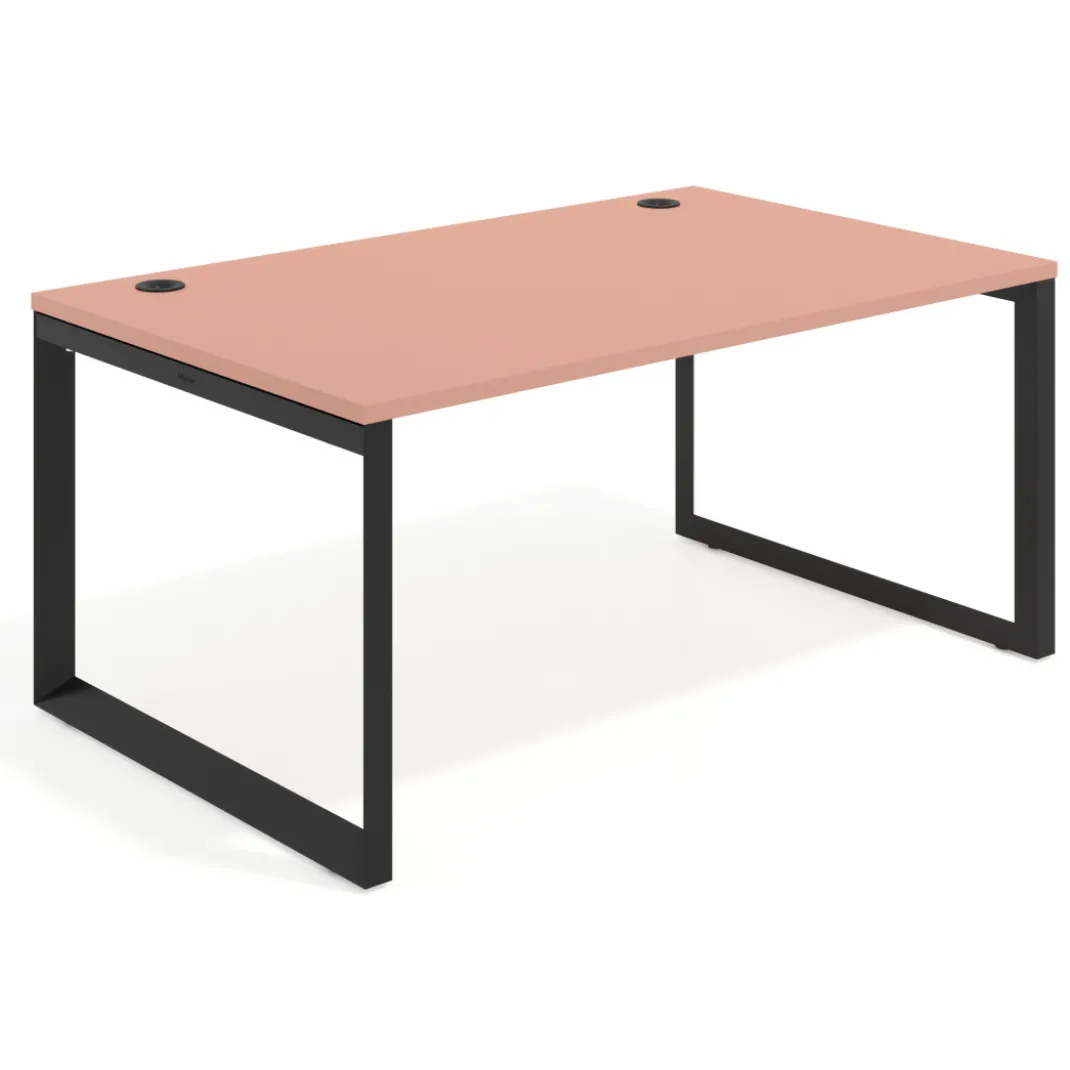 Mesa de despacho ejecutiva Delta fondo 100cm, estructura negra