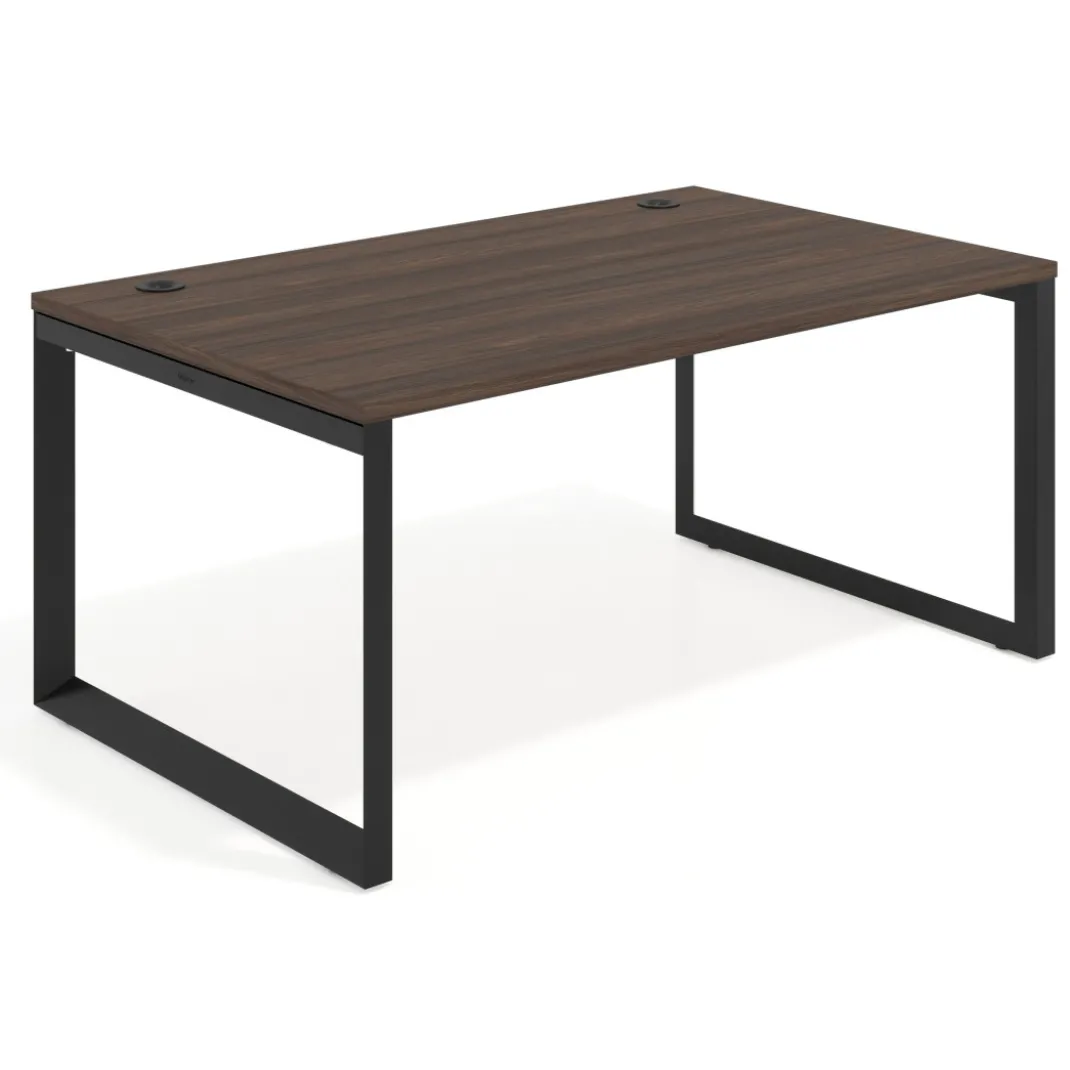Mesa de despacho ejecutiva Delta fondo 100cm, estructura negra