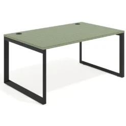 Mesa de despacho ejecutiva Delta fondo 100cm, estructura negra