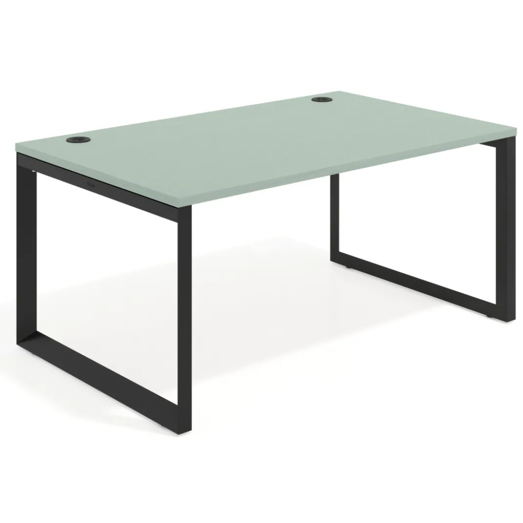 Mesa de despacho ejecutiva Delta fondo 100cm, estructura negra