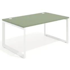 Mesa de despacho ejecutiva Delta fondo 100cm, estructura blanca