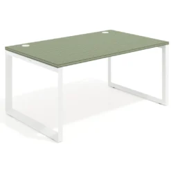 Mesa de despacho ejecutiva Delta fondo 100cm, estructura blanca