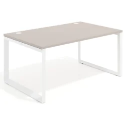 Mesa de despacho ejecutiva Delta fondo 100cm, estructura blanca