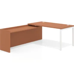 Mesa de despacho en L Kube fondo 80cm con ala WorkPlus estructura blanco
