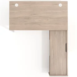 Mesa de despacho en L Kube fondo 80cm con ala+cajones WorkPlus estructura blanco