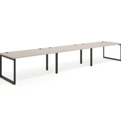 Mesa de despacho progresiva Delta triple, fondo 100cm, estructura negra