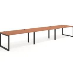 Mesa de despacho progresiva Delta triple, fondo 100cm, estructura negra