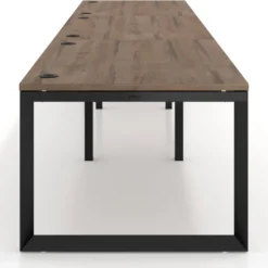 Mesa de despacho progresiva Delta triple, fondo 100cm, estructura negra