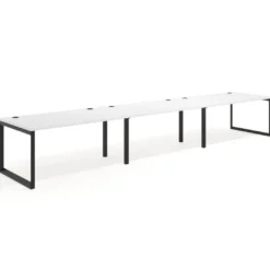 Mesa de despacho progresiva Delta triple, fondo 100cm, estructura negra