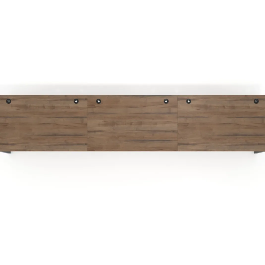 Mesa de despacho progresiva Delta triple, fondo 100cm, estructura negra