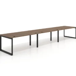 Mesa de despacho progresiva Delta triple, fondo 100cm, estructura negra