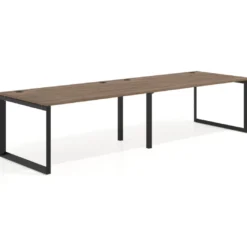 Mesa de despacho progresiva Delta doble, fondo 100cm, estructura negra