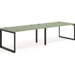 Mesa de despacho progresiva Delta doble, fondo 100cm, estructura negra
