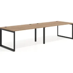 Mesa de despacho progresiva Delta doble, fondo 100cm, estructura negra
