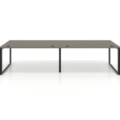 Mesa de despacho progresiva Delta doble, fondo 100cm, estructura negra