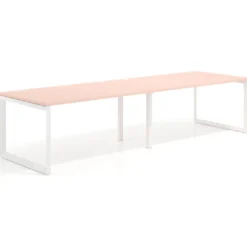 Mesa de despacho progresiva Delta doble, fondo 100cm, estructura blanca