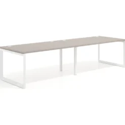 Mesa de despacho progresiva Delta doble, fondo 100cm, estructura blanca