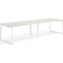 Mesa de despacho progresiva Delta doble, fondo 100cm, estructura blanca