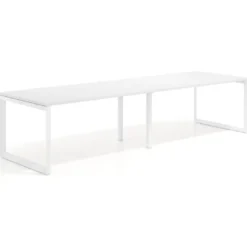 Mesa de despacho progresiva Delta doble, fondo 100cm, estructura blanca