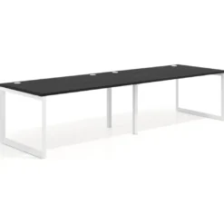 Mesa de despacho progresiva Delta doble, fondo 100cm, estructura blanca