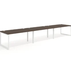 Mesa de despacho progresiva Delta triple, fondo 100cm, estructura blanca